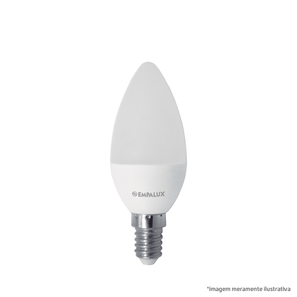 Lâmpada Vela LED Leitosa 4.9W Bivolt 3.000K E14 – VL30513
