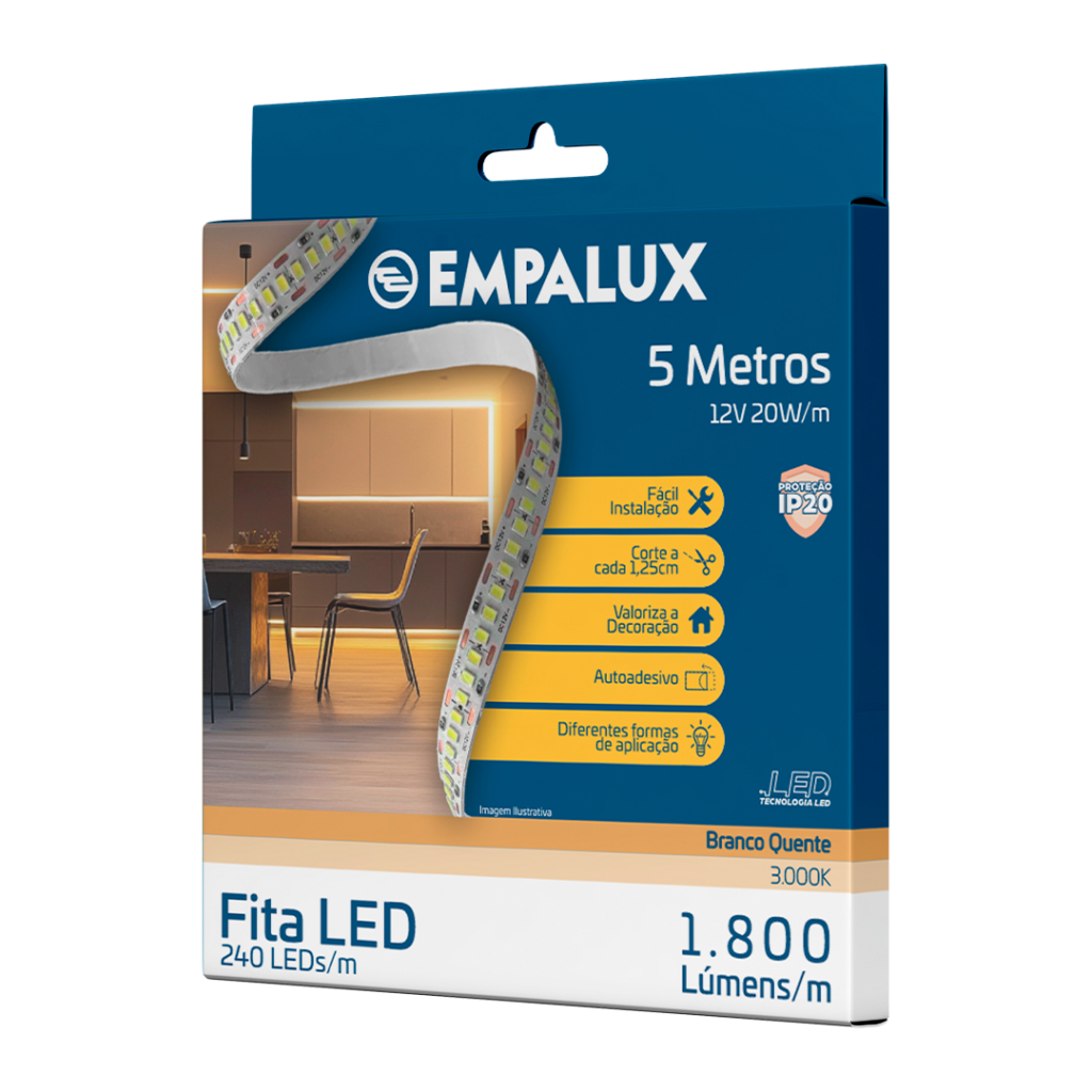 Fita LED 20W/m IP20 3.000K 12V – LS00013