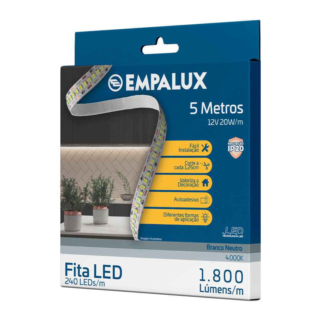 Fita LED 20W/m IP20 4.000K 12V – LS00014
