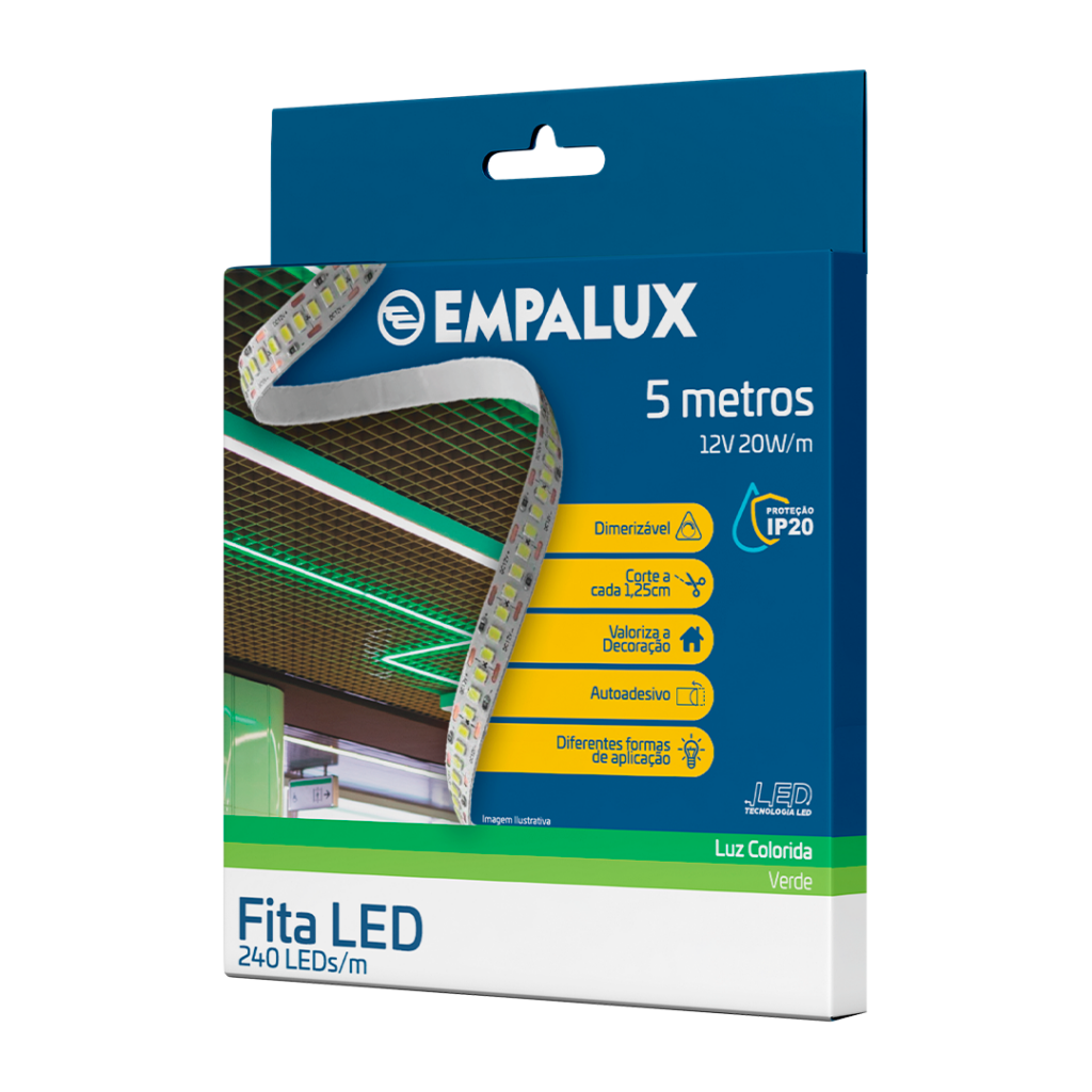 Fita LED 20W/m IP20 Verde 12V – LS00028